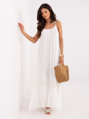 Ecru boho dress with straps