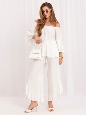 White summer set with a Spanish blouse