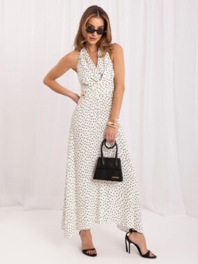 Alternative view of Ercu-blue polka dot maxi dress