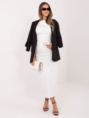Fango Ecru midi dress with draping RUE PARIS