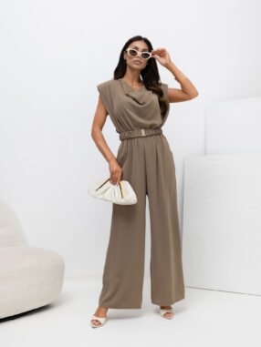 Fango women's jumpsuit with flowing neckline