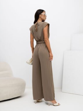 Alternative view of Fango women's jumpsuit with flowing neckline