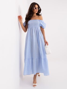 Blue Spanish dress with ruffles