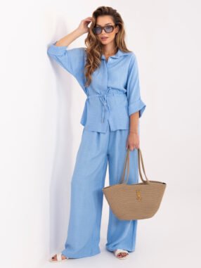 Light Blue summer set with wide trousers
