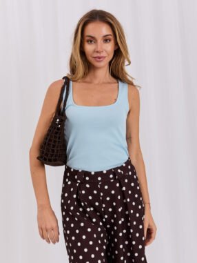Light blue Square Neck Tank Top
