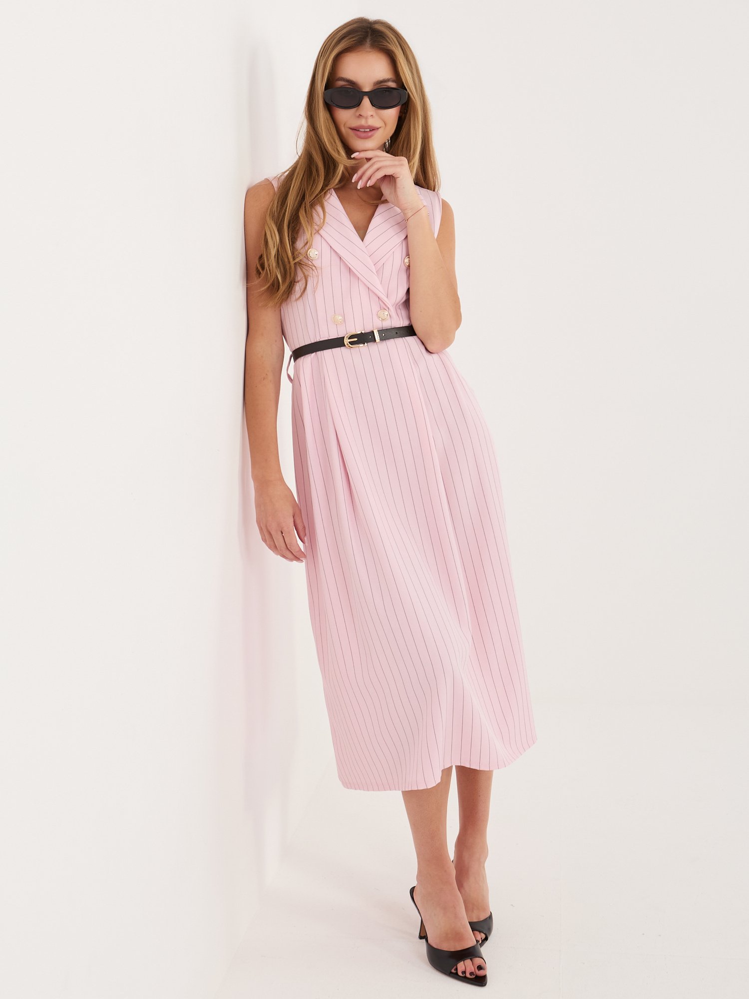 Light Pink elegant dress with a vest top