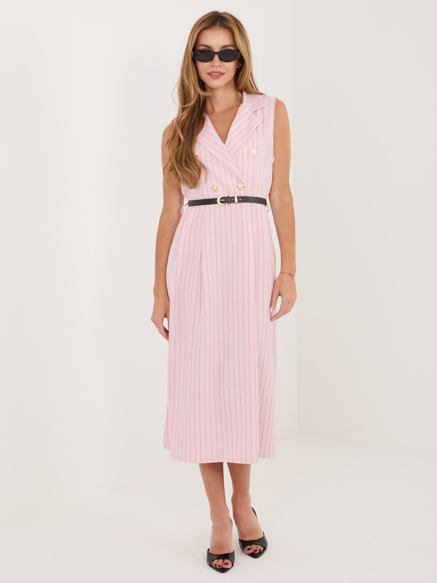 Light Pink elegant dress with a vest top - Image 5
