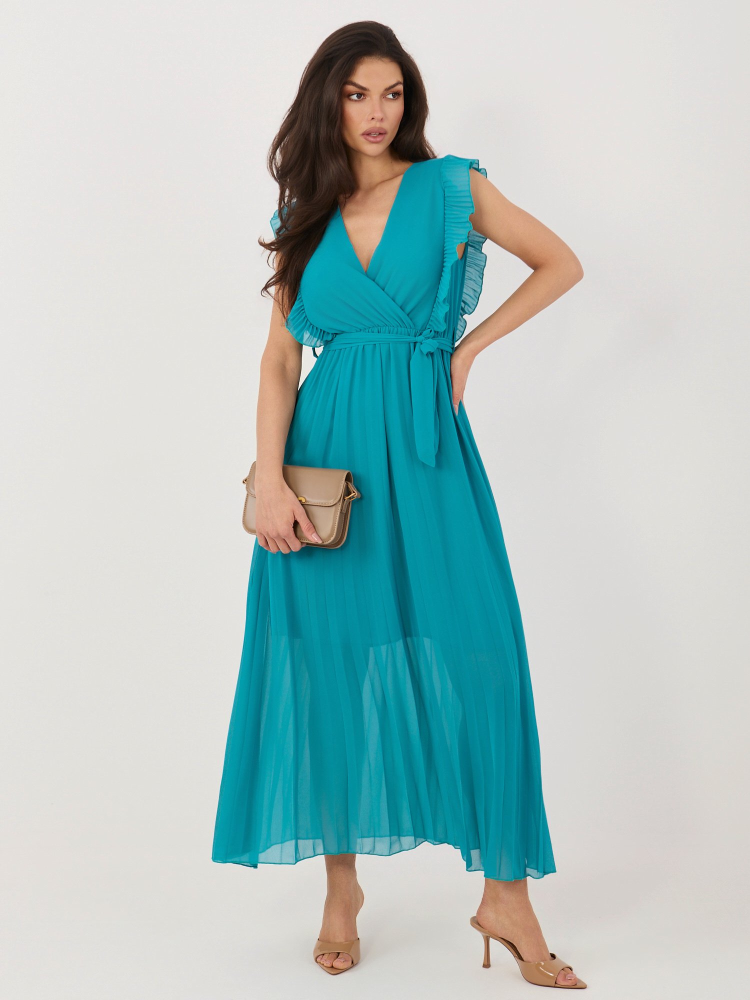 Maritime summer dress with a wrap neckline RUE PARIS