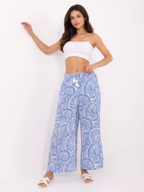 Blue summer trousers with print