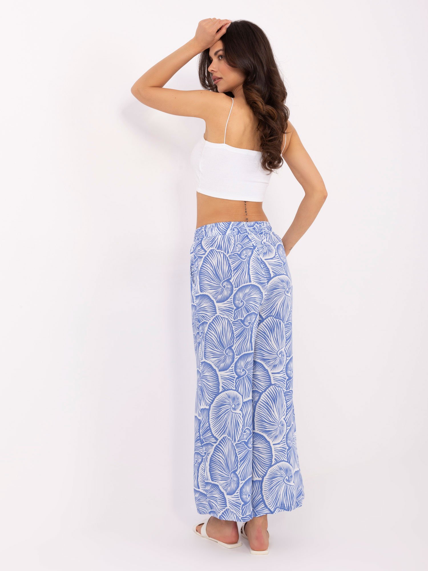 Blue summer trousers with print - Image 5