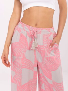 Alternative view of Pink summer trousers with print