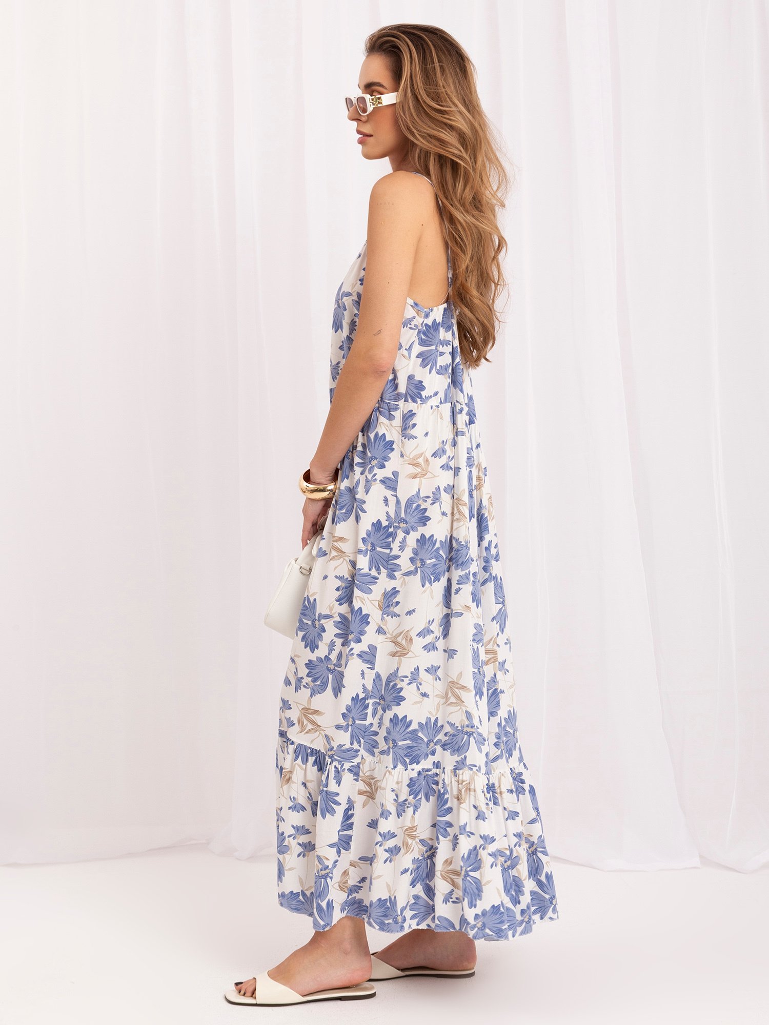 Hurt White-blue long dress with straps - Image 4
