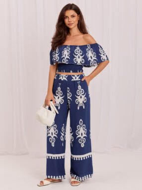 Navy blue summer set with pants