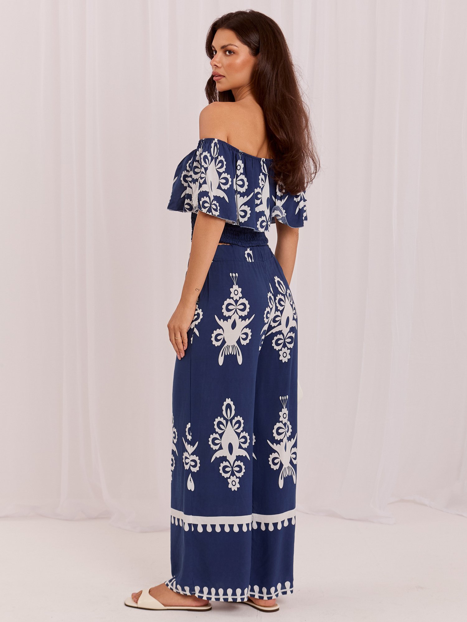 Navy blue summer set with pants - Image 6