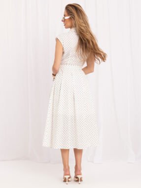 Alternative view of White summer shirt dress with polka dots