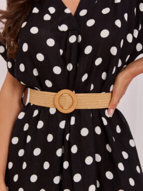 Alternative view of Black summer dress with pockets.