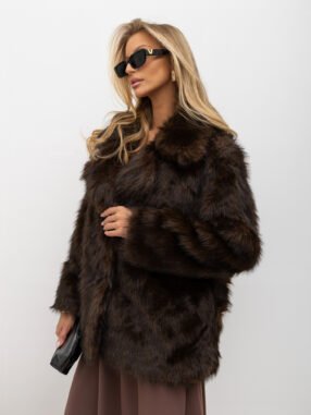 Brown soft fur with pockets