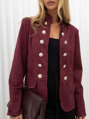Alternative view of Vintage Burgundy officer's jacket