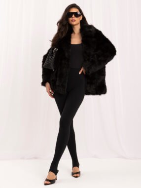 Black soft fur with pockets