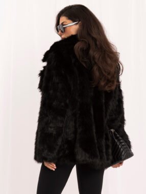Alternative view of Black soft fur with pockets