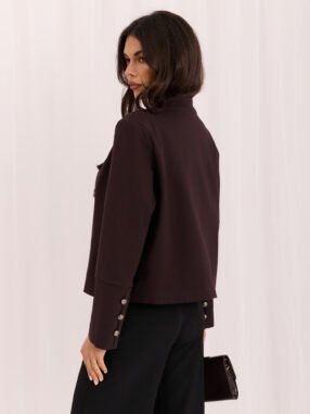 Alternative view of Brown jacket with double-breasted jewel buttons